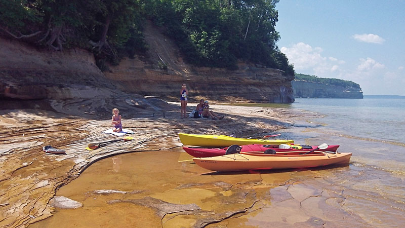 kayak lunch break at mosquito beach