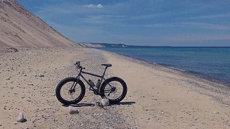 fat bike beach ride along grand sable dunes