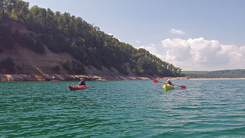 kayaking from miners beach to mosquito beach