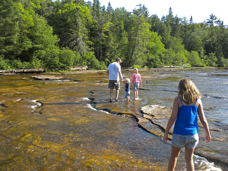 walking in the tahquamenon river