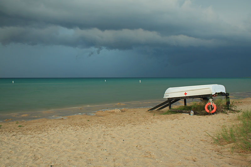 storm passing by wilderness state park beach