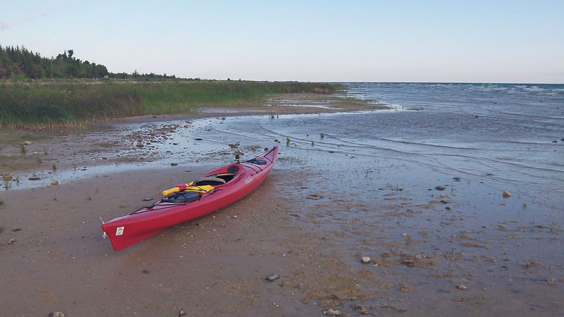 kayaking waugoshance point at wilderness state park