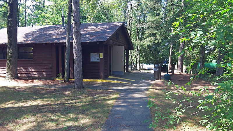 the bathhouse at wilderness state park lakeshore campground