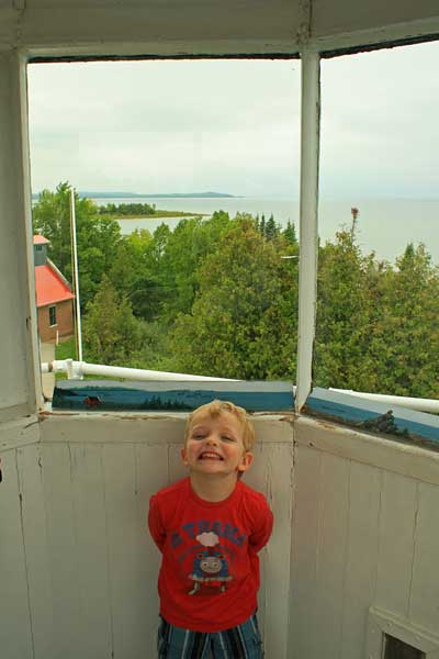 the view from the top of the grand traverse lighthouse