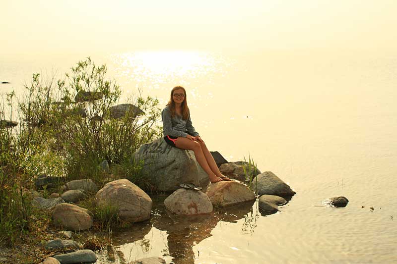 the lake by the lighthouse