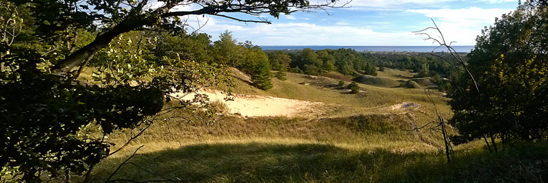 view from the dune by the hamlin dam