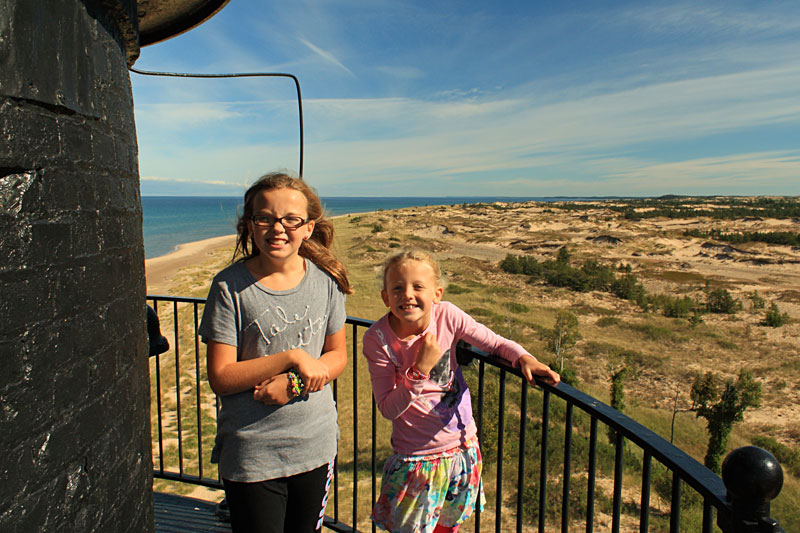 the girls on the top of big sable point lighthouse