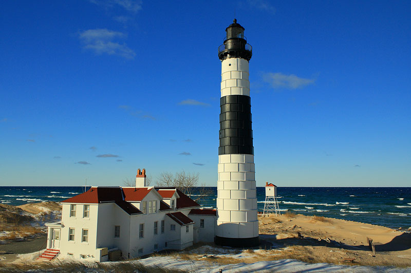 a bright and sunny day out at the big sable point lighthouse