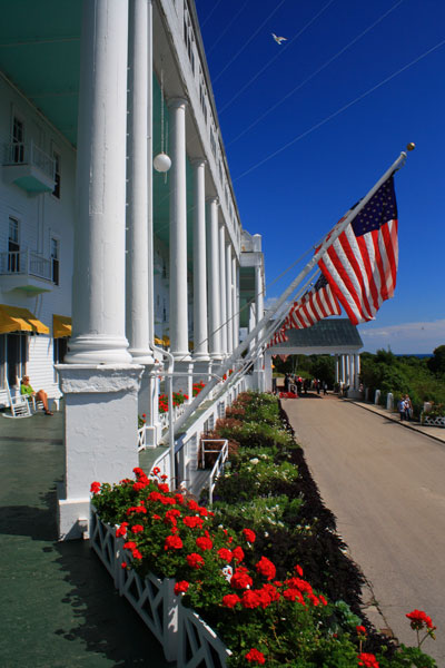 road in front of the grand hotel