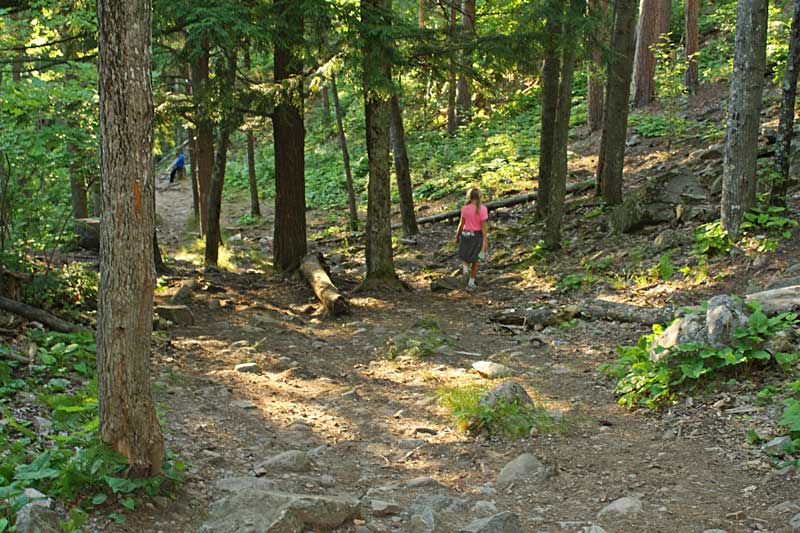 the difficult trail down sugarloaf mountain