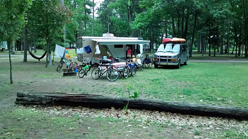 the back of campsite 97 at marquette tourist park