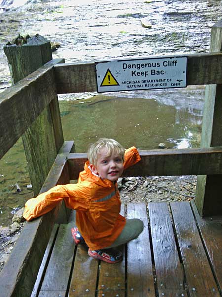 the stairs to the bottom of laughing whitefish falls