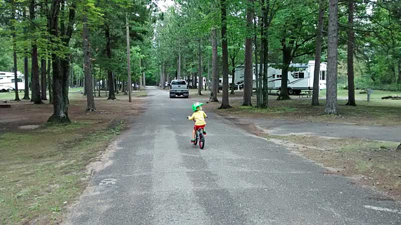 riding bikes at marquette tourist park campground