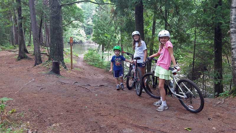 moutian biking near the marquette tourist park