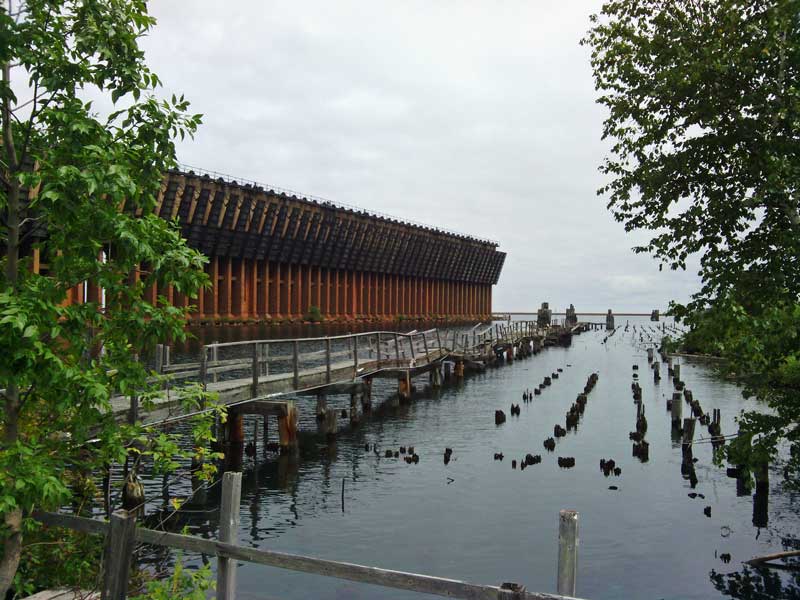 marquette ore dock from the waterfront bike path