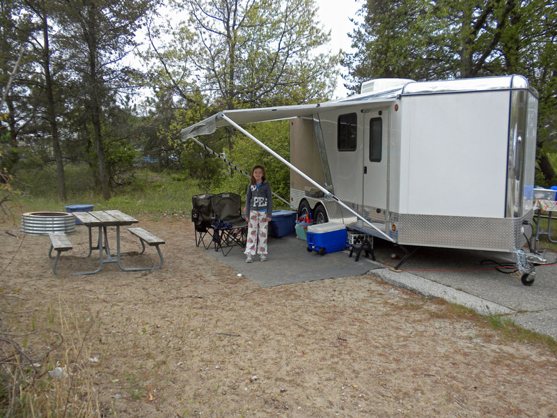 site 34 in the channel campgrounds at muskegon state park