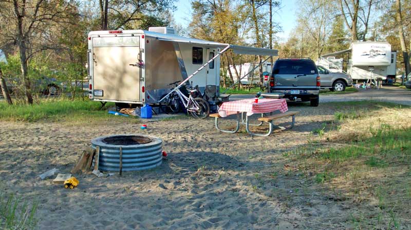 campsite 69 in the channel campground at muskegon