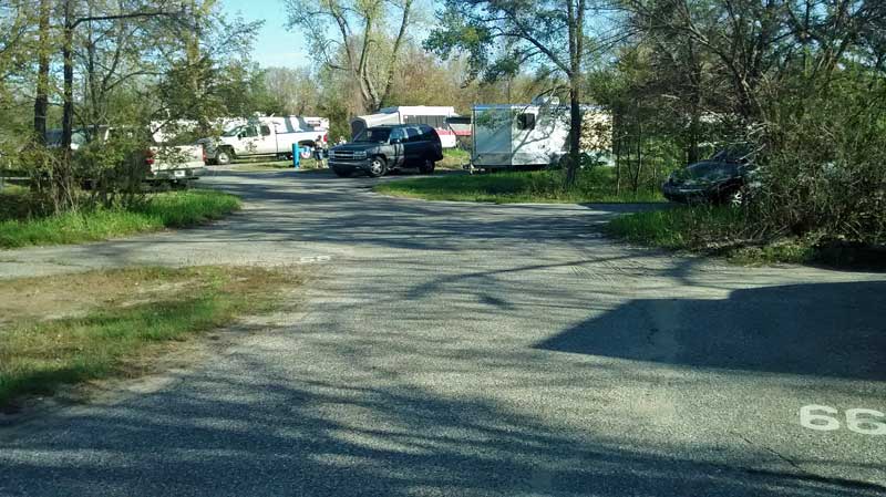 our site in the channel campground from the road