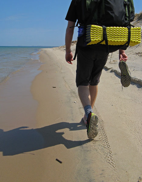 bare foot backpacking in nordhouse dunes