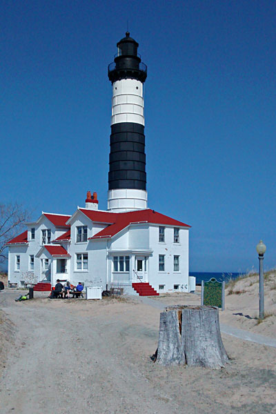 taking a break at big sable point lighthouse