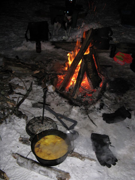 warm fire and cake at night