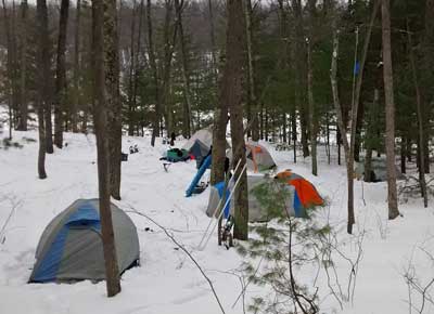 pine valleys pathway winter camping 