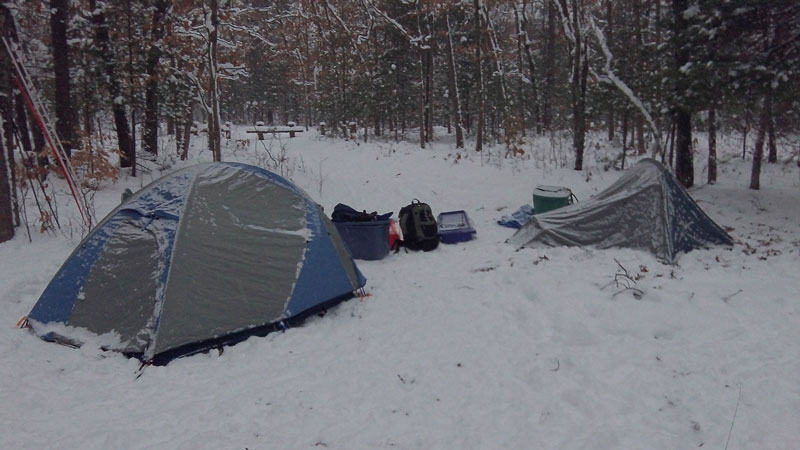 morning at our winter camp at pines point rec area