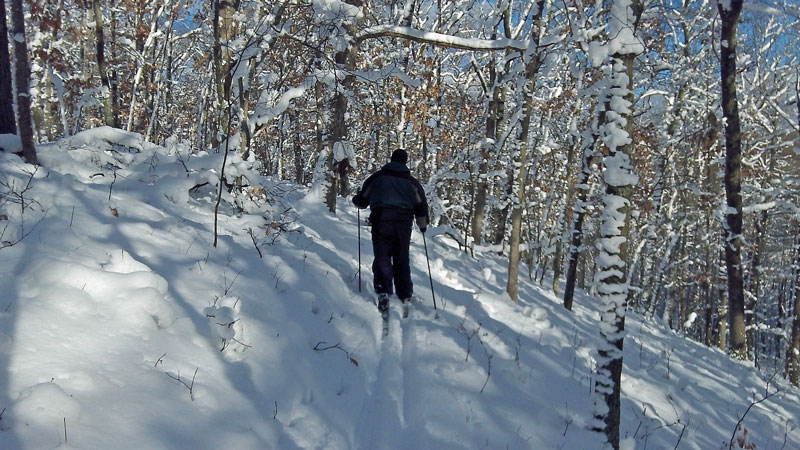 skiing back along the white river trail