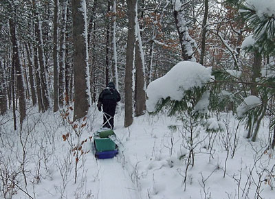 winter camping on the white river trail at pines point rec area hesperia mi