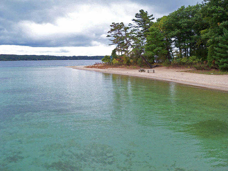 power island beach area