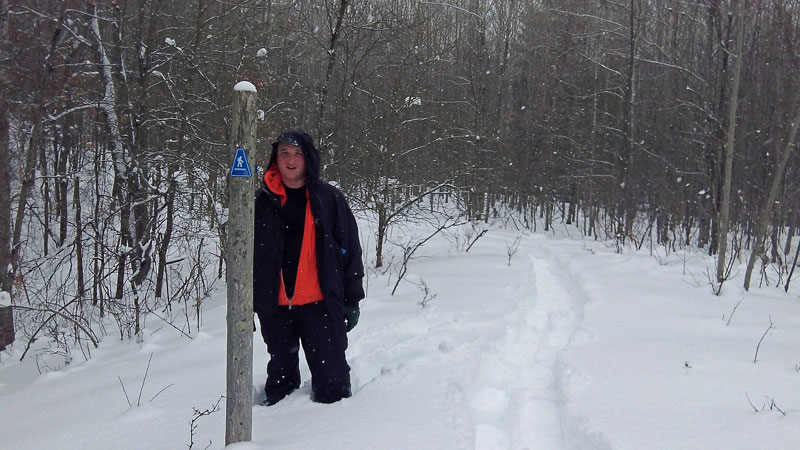 deep snow on the pine valley pathway