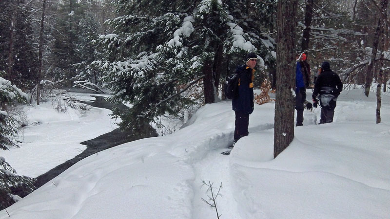 packed snow on silver creek pathway