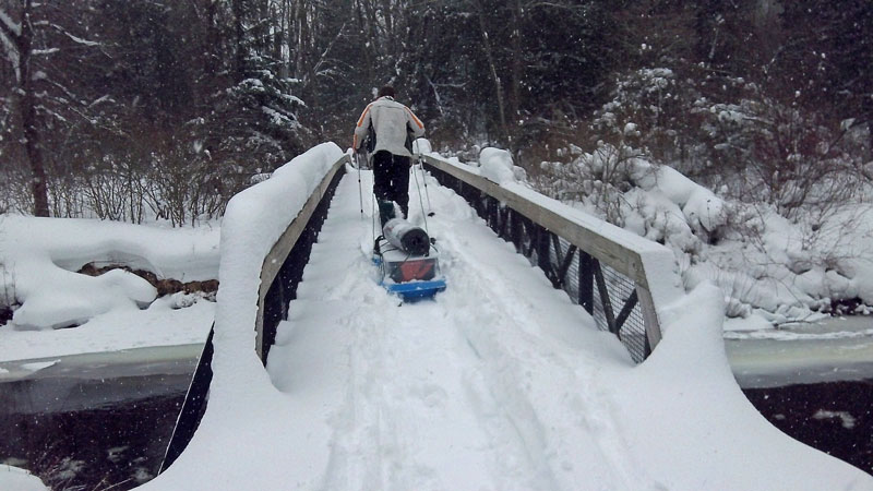 crossing the pine river on silver creek bridge