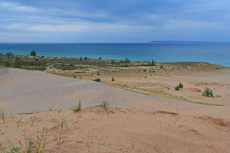 the view of south manitou island from sleeping bear point