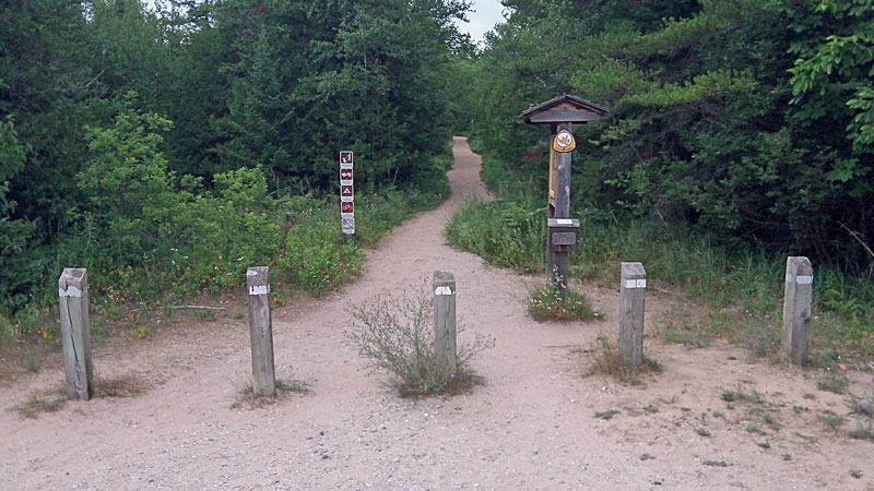 the trailhead of the dune trail at sleeping bear point