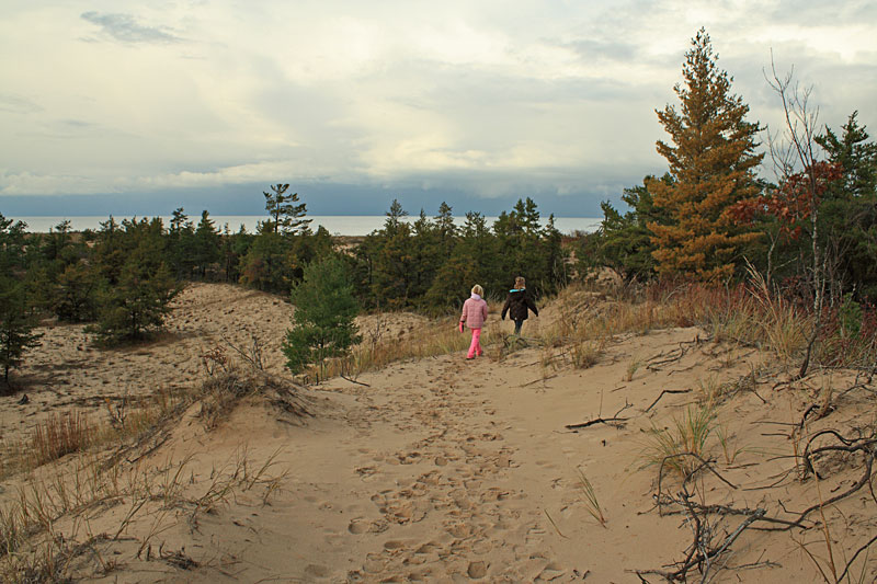 the dune at the end of the railroad grade trail