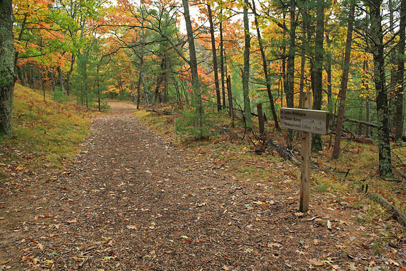 nearing lake michigan on the railroad grade trail