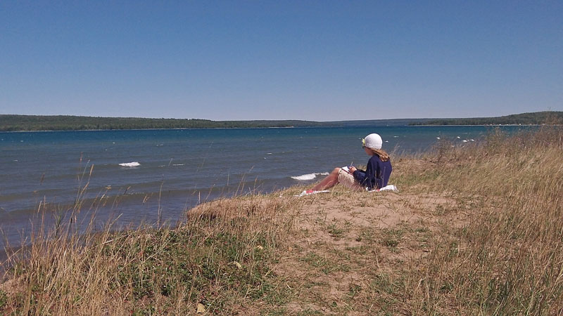 regan enjoying the view of grand island