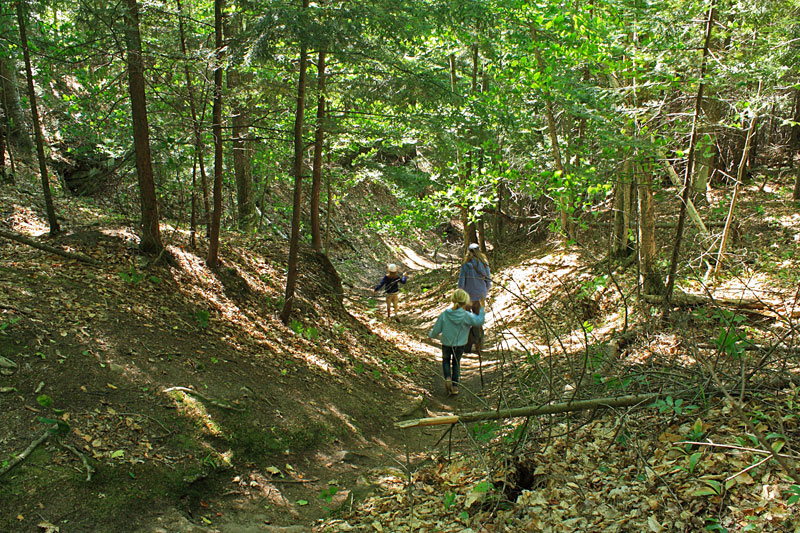 heading back down the trail from memorial falls