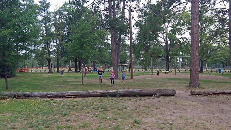 the playground at the marquette tourist park