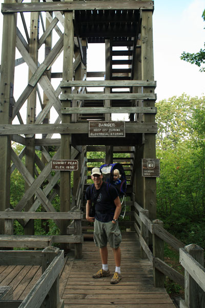 the lookout tower at the top of summit peak