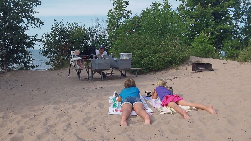 picnic on the union bay beach