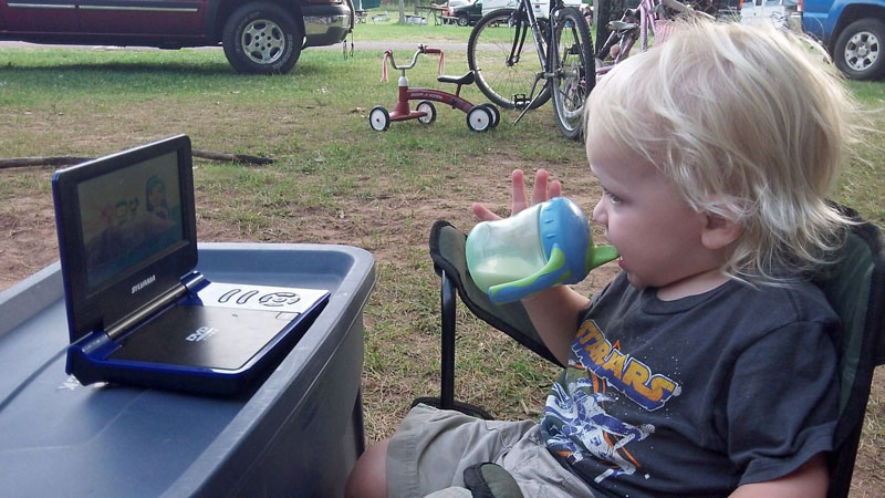 baby downtime at the campgrounds