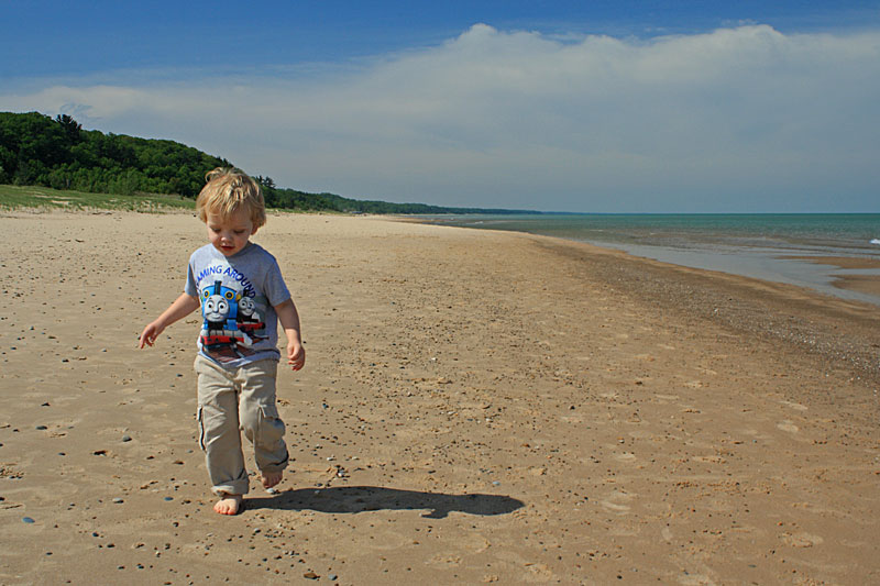 running on the beach