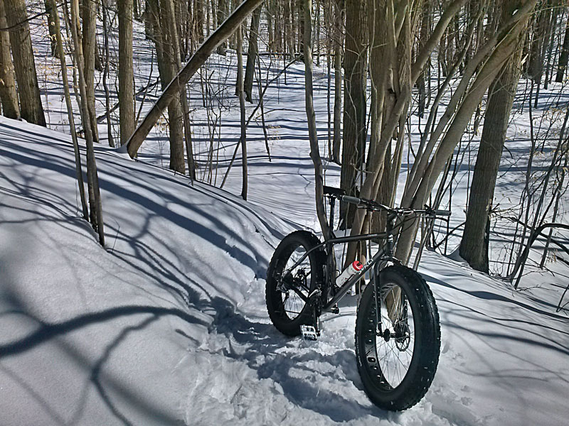 hike a fat bike section over the dune in hoffmaster SP