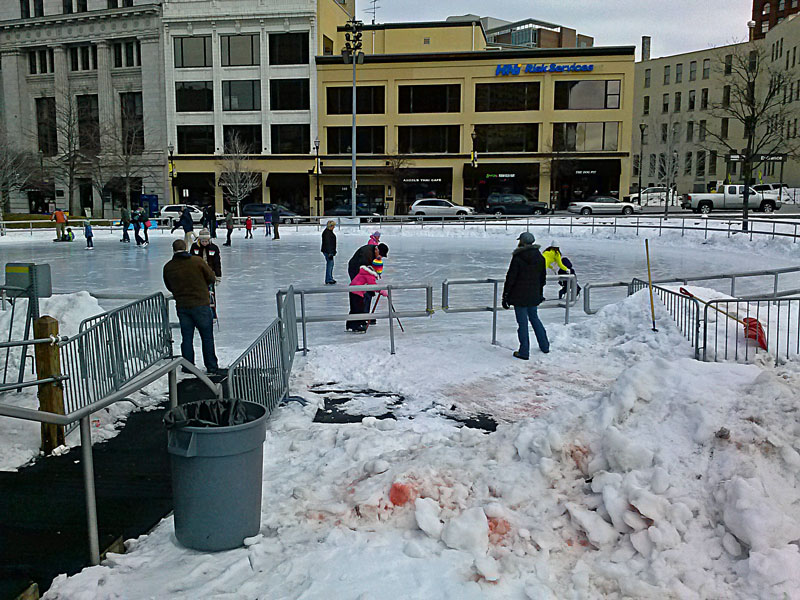 heading out to the skating rink at rosa parks 