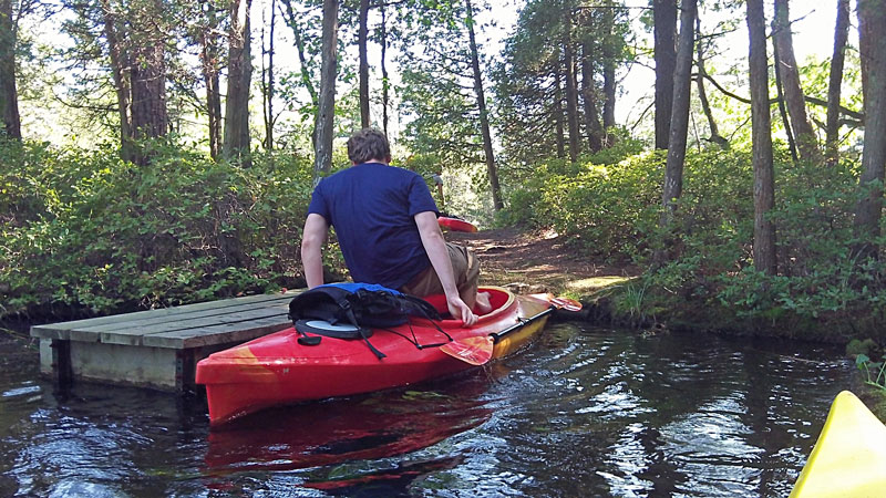 the dock at the first canoe portage