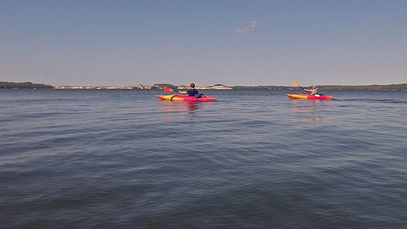 paddling back along hamlin lake