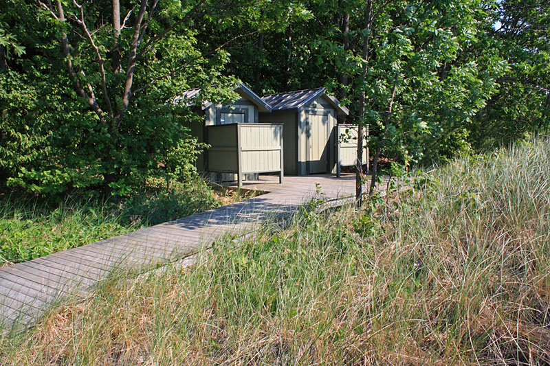 beach pit toilets at rosy mound