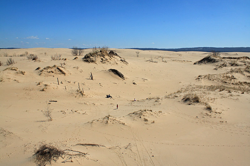 taking a rest out of the wind in a sand bowl